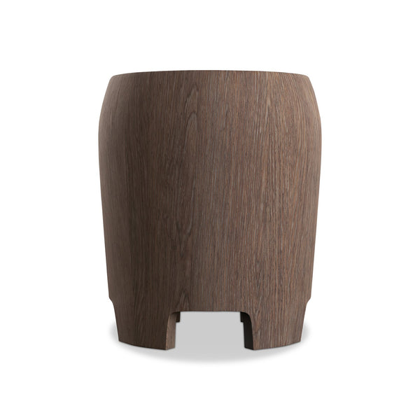 Bernhardt Bernhardt Casa Paros Drum-Shape Accent Table — Playa Wood-Grain Resin End Table, Rustic Modern Charm 317113