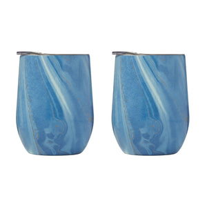 Lenox Cambridge 12 Oz Blue Agate Insulated Wine Tumblers, Set of 2 NO COLOR METAL ECW3BLCB2DS