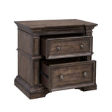 Pulaski Furniture Woodbury Two Drawer Nightstand with USB in Cowboy Boots Brown Brown, Cowboy Boots Brown Rubberwood P351140