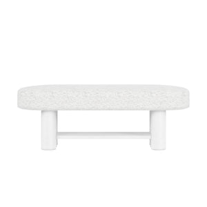 A.R.T. Furniture Garrison Bed Bench - Casual Contemporary Design With White Plaster Finish & Upholstered Textured Seat White Parawood Solids,Resin,Foam,Fabric 322149-1317