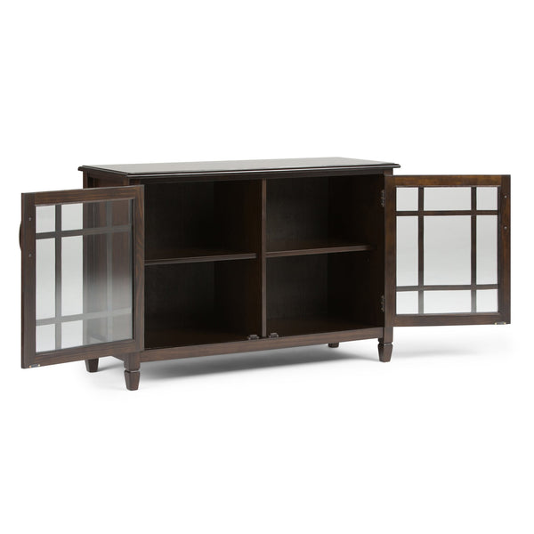 English Elm Connaught Low Storage Cabinet - Handcrafted Dark Chestnut Brown With Adjustable Shelves & Style B136P158126