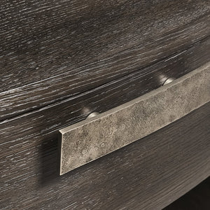 Bernhardt Bernhardt Geneve Oak and Cast Aluminum Nightstand with Usb Charging Modern Bedroom 392228