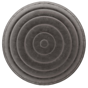 English Elm Vivienne Velvet Round Pouf Ottoman — Turquoise Handcrafted Footstool, Supportive Polystyrene Fill Dark Gray B136P159344