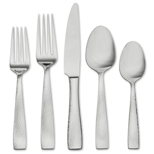 Lenox Hampton Forge Vento Hammer 65 Piece Flatware Set Metallic, STAINLESS METAL 612D0653RM