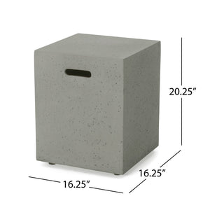 English Elm Mgo Concrete Propane Tank Cover Side Table for Modern and Industrial Interiors 59243.00WHI