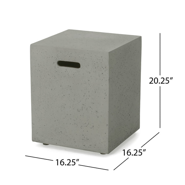 English Elm Mgo Concrete Propane Tank Cover Side Table for Modern and Industrial Interiors 59243.00WHI