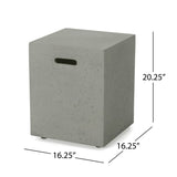 Christopher Knight Home® - Noble House - Aidan Outdoor Lightweight Concrete Tank Holder Side Table