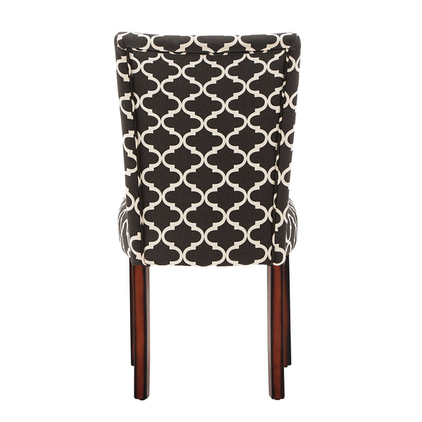 Homelegance By Top-Line Harmonn Moroccan Pattern Fabric Parsons Dining Chairs (Set of 2) Brown Rubberwood