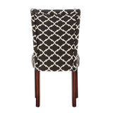 Homelegance By Top-Line Harmonn Moroccan Pattern Fabric Parsons Dining Chairs (Set of 2) Brown Rubberwood