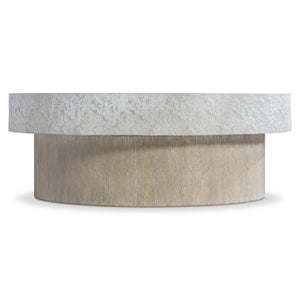 Bernhardt Bernhardt Pincio Cocktail Table With Millstone Faux Stone Top & Wirebrushed Oak Plinth On Casters 549019