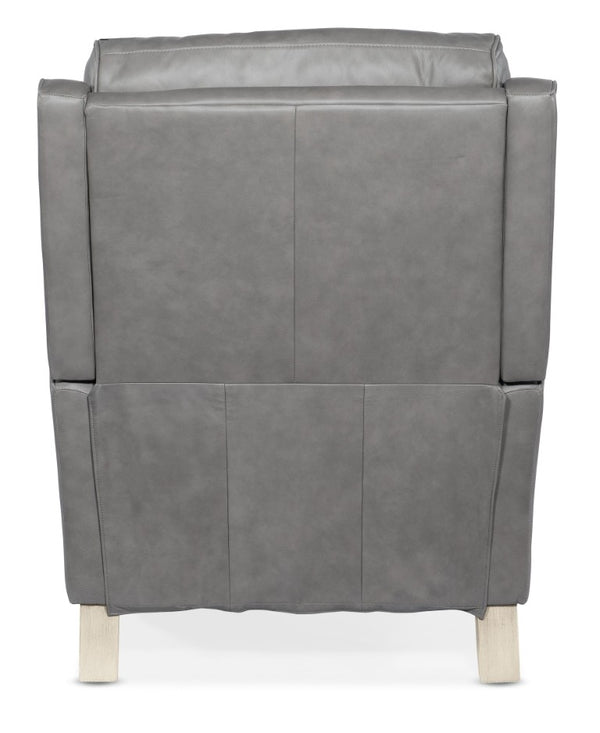 Hooker Furniture Dunes Semi-Aniline Leather Power Recliner With Usb, Bustle Back, Flared Arms & White Tapered Feet RC101-PH-090