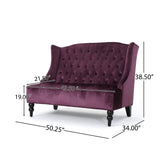 Christopher Knight Home® - Noble House - Leora Modern Glam Tufted Velvet Wingback Loveseat