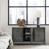 3-Door Metal Sideboard Gray with Metal P301750 Pulaski Furniture