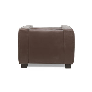 English Elm Christopher Knight Home® - CLUB Chair with Tuxedo Silhouette, Faux Leather Upholstery and Bold Birch Wood Legs for Comfort Dark Brown 31.75 L x 24.5 W x 22.5 H 71800.00