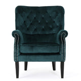 Christopher Knight Home® - Noble House - Tomlin Modern Glam Velvet Club Chair with Nailhead Trim