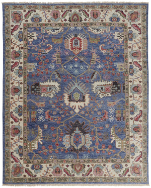 Feizy Rugs Beall Hand-knotted Wool Rug - Arts And Crafts Inspired Design With Vibrant Colors And Craftsmanship Blue,Red Wool Bea6708fblumltg50