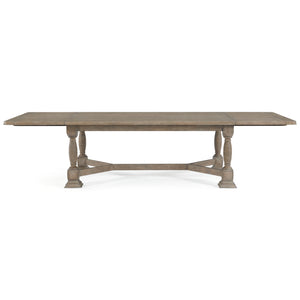 A.R.T. Furniture Reforma Trestle Dining Table - Extendable 84-128" Plank Surface, Rustic Oak Finish, Seats 8 Comfortably Brown Parawood Solids,Random Match Flaky Oak Veneers 324238-2358