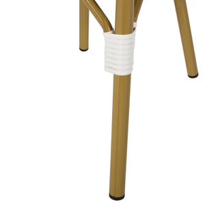 English Elm French Bistro Outdoor Chair Set of 2 Handwoven Pe Rattan Aluminum Cafe Patio Seating 69959.00