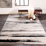 Feizy Rugs Micah Polyester/Polypropylene Machine Made Industrial Rug Silver/Gray/Black 12' x 18'