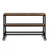 Homelegance By Top-Line Delano Industrial Modern Rustic TV Stand Console Table Brown Wood