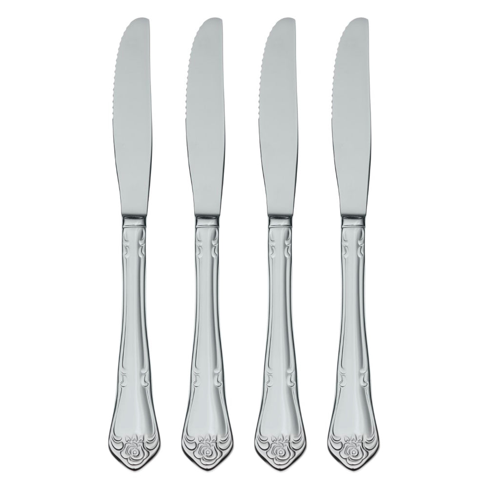 Lenox Oneida True Rose Everyday Flatware Dinner Knives, Set of 4 Metallic, STAINLESS METAL B552004B