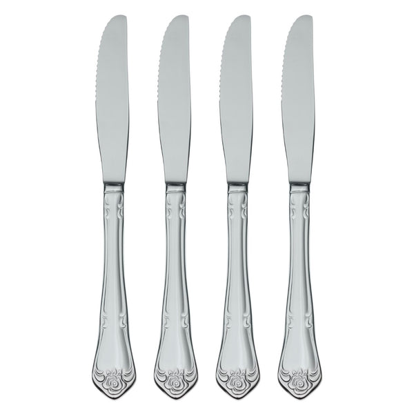 Lenox Oneida True Rose Everyday Flatware Dinner Knives, Set of 4 Metallic, STAINLESS METAL B552004B