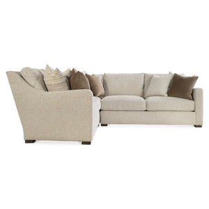 Bernhardt Bernhardt Ventura Custom Fabric Sectional — Transitional Curved Arms, Deep Cushions, Tailored Bustle Back - Made to Order K2079