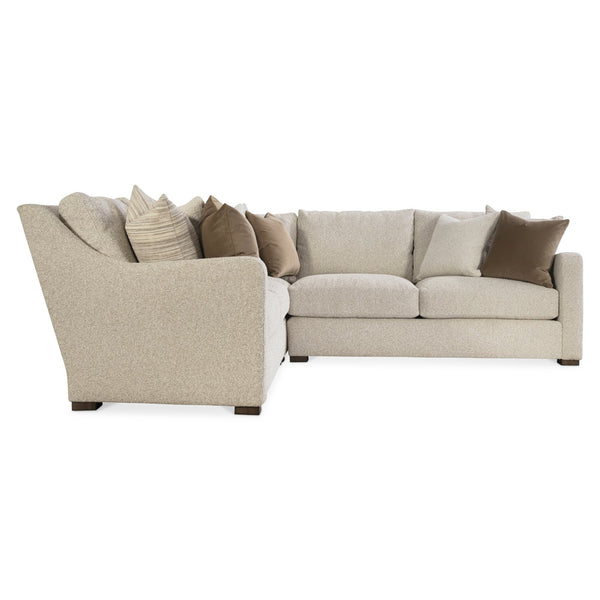 Bernhardt Bernhardt Ventura Custom Fabric Sectional — Transitional Curved Arms, Deep Cushions, Tailored Bustle Back - Made to Order K2079