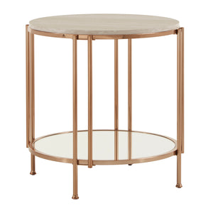 Homelegance By Top-Line Annika Champagne Gold Finish End Table Champagne Gold Metal