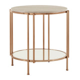 Annika Champagne Gold Finish End Table