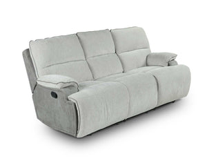 English Elm Steve Silver - Cyprus Plush Recliner Sofa Gray Two-Tone Cloud & Shadow Grey Fabric Pocketed Coil Memory Foam Comfort 85.5"L x 33.8"W x 29.5"H B081P157597