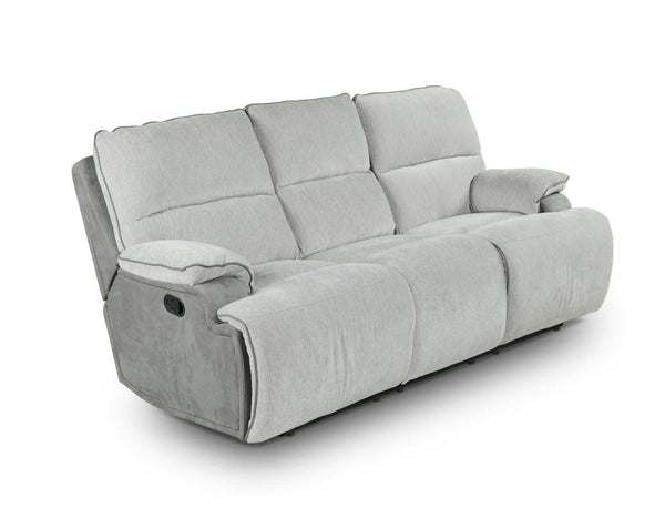 English Elm Steve Silver - Cyprus Plush Recliner Sofa Gray Two-Tone Cloud & Shadow Grey Fabric Pocketed Coil Memory Foam Comfort 85.5"L x 33.8"W x 29.5"H B081P157597