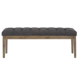 Homelegance By Top-Line Timmey Premium Tufted Reclaimed Look 52-inch Upholstered Bench Grey Rubberwood