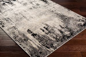 Livabliss Impulse Geometric Modern Polypropylene Area Rug Turkish Woven for Living Room or Office Charcoal, Black 5'3" x 7'3" IPS2302-5373