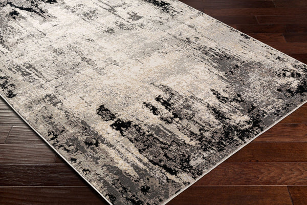 Livabliss Impulse Geometric Modern Polypropylene Area Rug Turkish Woven for Living Room or Office Charcoal, Black 5'3" x 7'3" IPS2302-5373