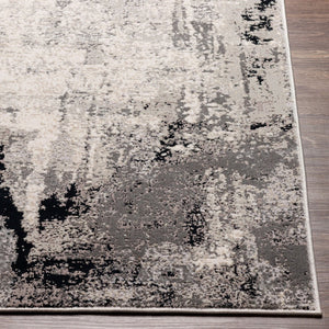 Livabliss Impulse Geometric Modern Polypropylene Area Rug Turkish Woven for Living Room or Office Charcoal, Black 5'3" x 7'3" IPS2302-5373