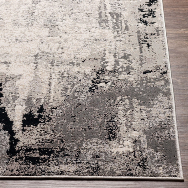 Livabliss Impulse Geometric Modern Polypropylene Area Rug Turkish Woven for Living Room or Office Charcoal, Black 5'3" x 7'3" IPS2302-5373