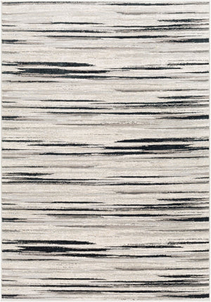 Livabliss Impulse Machine Woven Turkish Polypropylene Rug with High Low Pile for Modern Rooms Black, Charcoal 5'3" x 7'3" IPS2303-5373