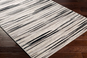 Livabliss Impulse Machine Woven Turkish Polypropylene Rug with High Low Pile for Modern Rooms Black, Charcoal 5'3" x 7'3" IPS2303-5373