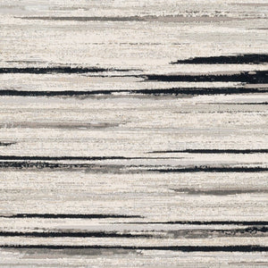 Livabliss Impulse Machine Woven Turkish Polypropylene Rug with High Low Pile for Modern Rooms Black, Charcoal 5'3" x 7'3" IPS2303-5373