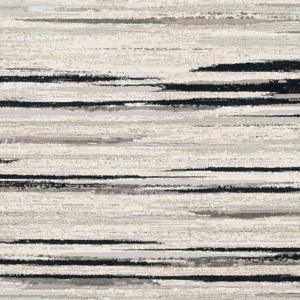 Livabliss Impulse Machine Woven Turkish Polypropylene Rug with High Low Pile for Modern Rooms Black, Charcoal 5'3" x 7'3" IPS2303-5373