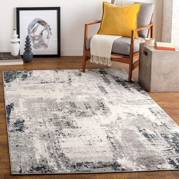 Livabliss Impulse Geometric Polypropylene Area Rug Turkish Woven Modern Living Room Accent Black, Charcoal 4'3" x 5'11" IPS2305-43511