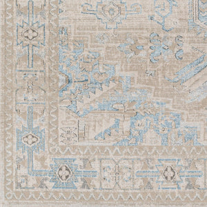 Livabliss Impulse Machine Woven Polypropylene Area Rug with Traditional Pattern for Entryway or Bedroom Deep Teal, Taup 8'10" x 12' IPS2307-81012