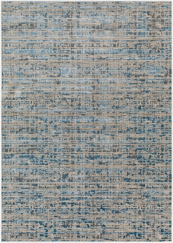Livabliss Impulse Machine Woven Accent Rug with High Low Pile Sheen for Modern Entryways Deep Teal, Gray 8'10" x 12' IPS2310-81012