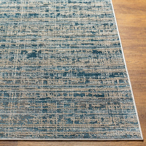 Livabliss Impulse Machine Woven Accent Rug with High Low Pile Sheen for Modern Entryways Deep Teal, Gray 8'10" x 12' IPS2310-81012