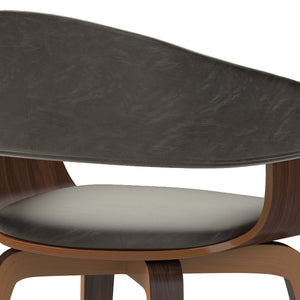 English Elm Lowell Bentwood Dining Chair - Stylish Distressed Brown Vegan Leather For Modern Comfort & Durability B136P158837