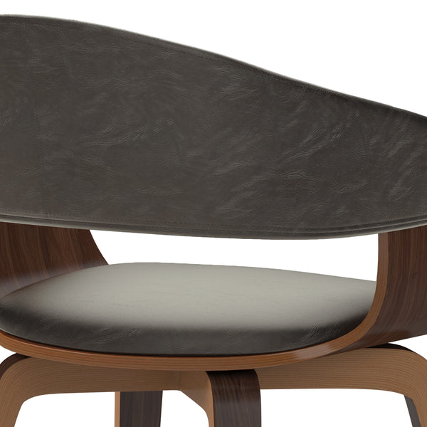 English Elm Lowell Bentwood Dining Chair - Stylish Distressed Brown Vegan Leather For Modern Comfort & Durability B136P158837