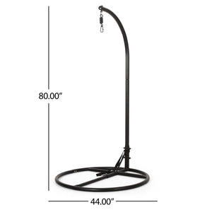 English Elm Durable Freestanding Iron Hanging Chair Stand with Safety Belt for Indoor Outdoor Use 62075.00HNGBLK