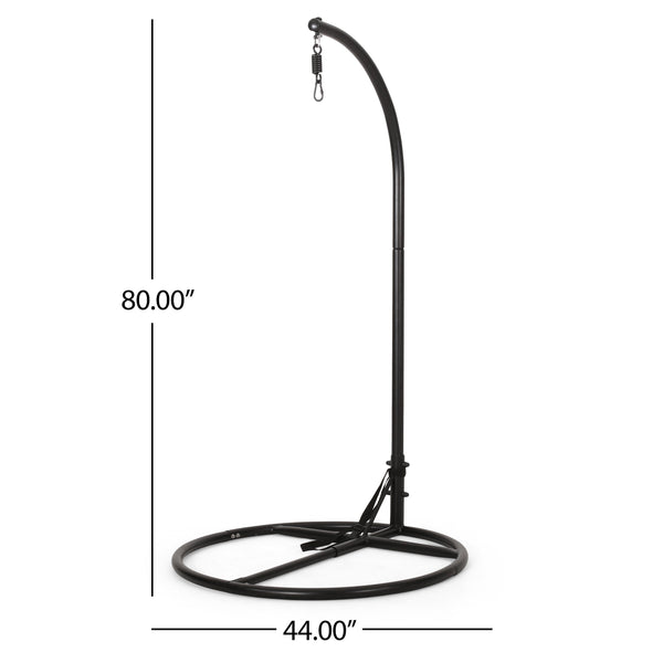 English Elm Durable Freestanding Iron Hanging Chair Stand with Safety Belt for Indoor Outdoor Use 62075.00HNGBLK