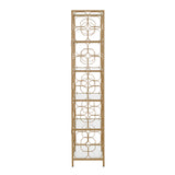 Homelegance By Top-Line Doxie Octagon Pattern Gold Metal and Glass Bookcase Gold Metal